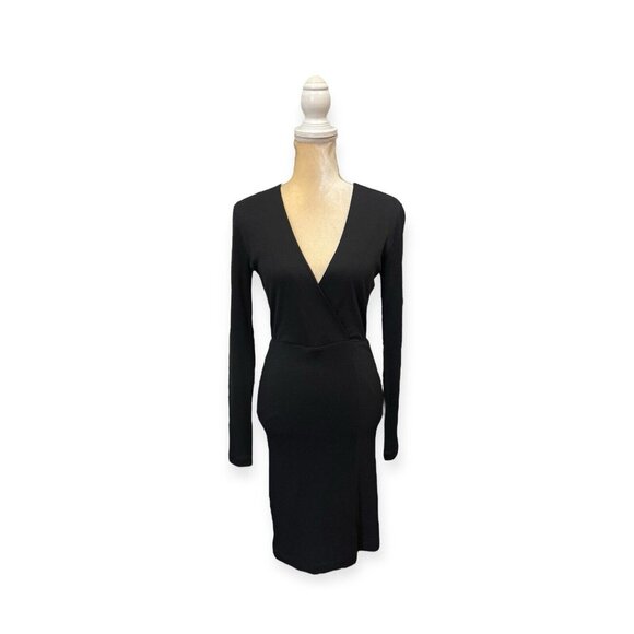 Alice + Olivia Dresses & Skirts - Alice + Olivia Black Wool Mini Dress Size S Small V Neck